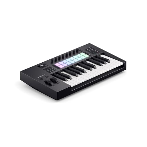 Novation Launchkey 25 MK4 — Compact 25 Key, USB, MIDI Keyboard Controller with DAW Integration. Chord Mode, Scale Mode, 8 Drum Pads, and Arpeggiator — Includes Software Bundle for Music Production - Image 1