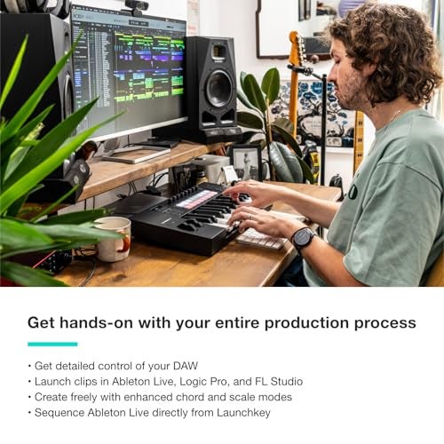 Novation Launchkey 25 MK4 — Compact 25 Key, USB, MIDI Keyboard Controller with DAW Integration. Chord Mode, Scale Mode, 8 Drum Pads, and Arpeggiator — Includes Software Bundle for Music Production - Image 2