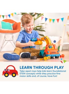 BATTAT Battat- Wonder Wheels- Take-Apart Crane Truck - Toy Crane Truck With Drill For Kids - STEM Toy- Developmental Toy - 3 Years +  - Image 4
