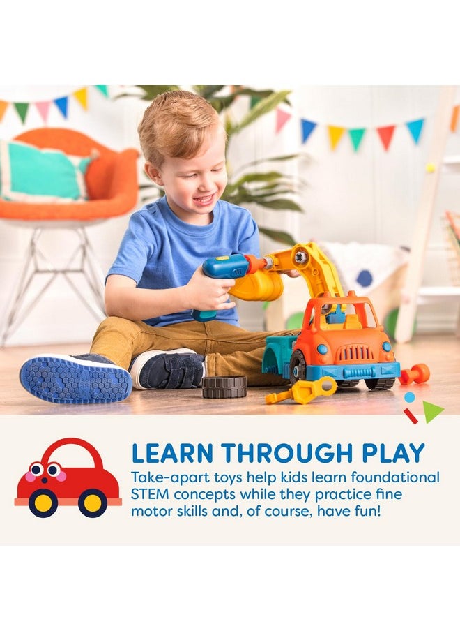 BATTAT Battat- Wonder Wheels- Take-Apart Crane Truck - Toy Crane Truck With Drill For Kids - STEM Toy- Developmental Toy - 3 Years +  - Image 4
