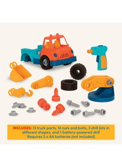 BATTAT Battat- Wonder Wheels- Take-Apart Crane Truck - Toy Crane Truck With Drill For Kids - STEM Toy- Developmental Toy - 3 Years +  - Image 5
