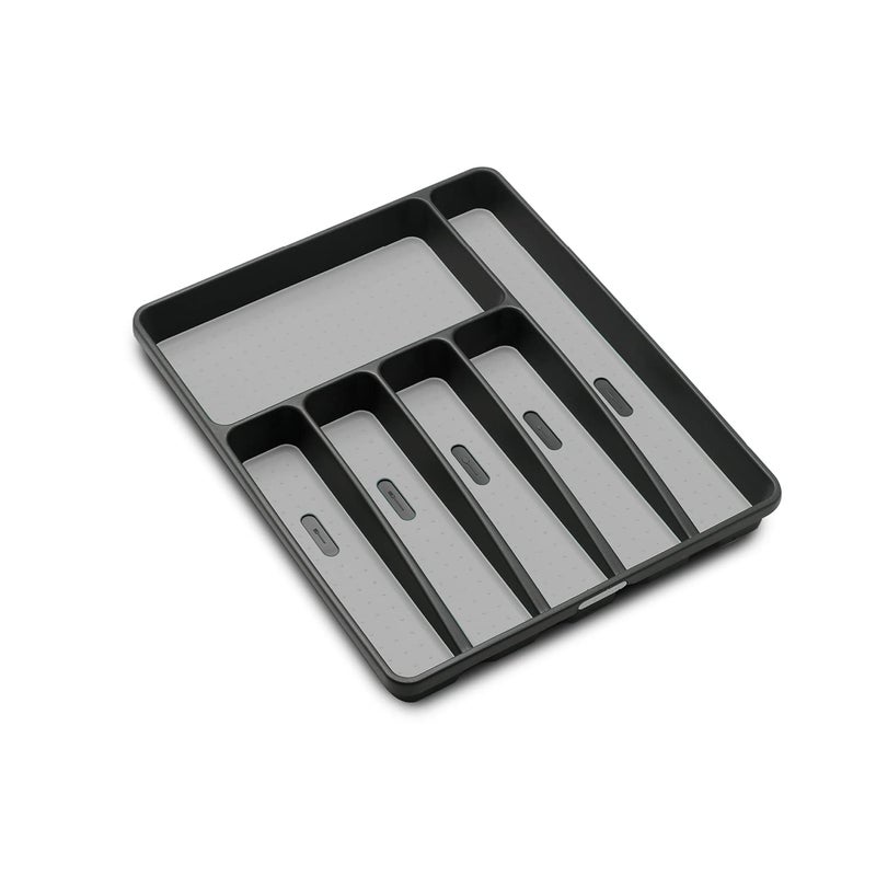 madesmart Classic Large Silverware Tray - Granite |CLASSIC COLLECTION | 6-Compartments| Kitchen Drawer Organizer | Soft-Grip Lining and Non-Slip Rubber Feet | BPA-Free - Image 1