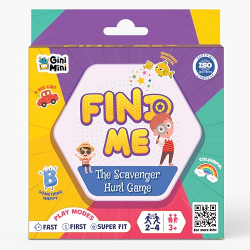 GiniMini FIND ME – Scavenger Hunt Game for Ages 3+ | 60 Reusable Cards | 3 Play Modes – Fast, First, Super FIT | Indoor, Outdoor & Travel | Boosts Observation, Memory & Vocabulary | Family Fun - Image 1