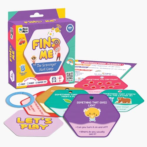 GiniMini FIND ME – Scavenger Hunt Game for Ages 3+ | 60 Reusable Cards | 3 Play Modes – Fast, First, Super FIT | Indoor, Outdoor & Travel | Boosts Observation, Memory & Vocabulary | Family Fun - Image 2