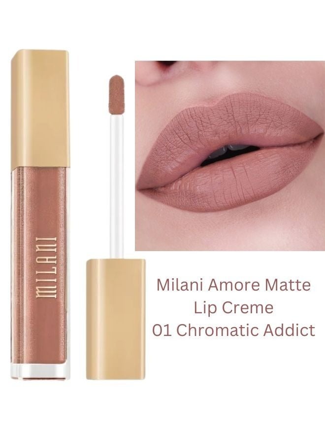 Milani Amore Matte Lip Crème, Shade 01 Chromatic Addict, 6g - Long-Lasting, Full Coverage Matte Liquid Lipstick - Image 2