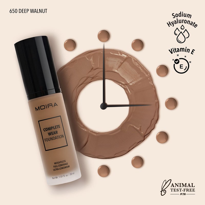 moira Complete Wear Foundation (650, Deep Walnut) - Image 2