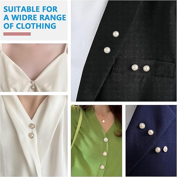 Generic Maplekart 20Pcs safety buttons for women brooch for women Women Shirt Brooch Buttons Cover up Button Pearl Safety Brooch Pins Button for Clothing Dress Supplies Clothing Bags Accessories Supplies DIY Crafts  - Image 4