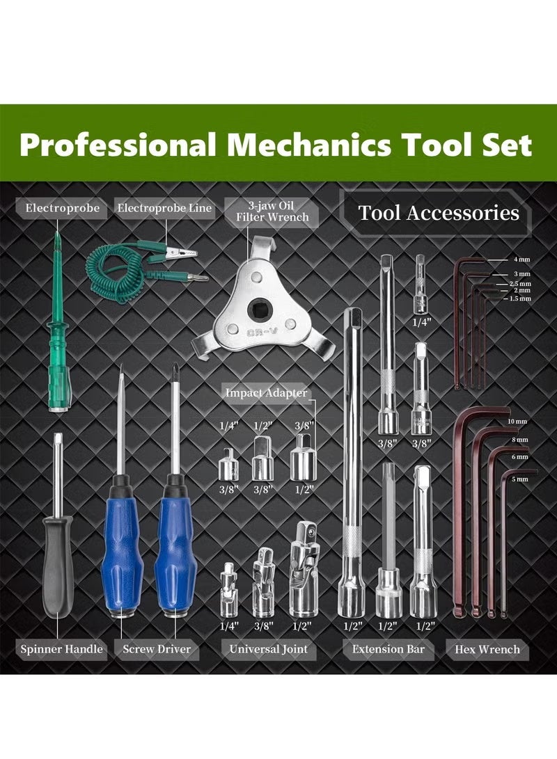Mechanic Socket Tool Kit Set,121PCS Car Repair Tool Wrench Set Batch Head Ratchet Pawl Socket Spanner Screwdriver Auto Repairing and Household - Image 4