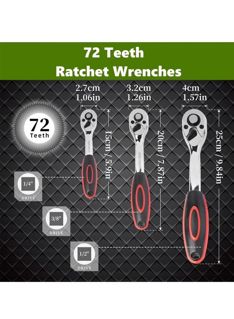 Mechanic Socket Tool Kit Set,121PCS Car Repair Tool Wrench Set Batch Head Ratchet Pawl Socket Spanner Screwdriver Auto Repairing and Household - Image 2