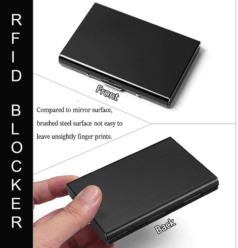 Diskary 6 Slot RFID Blocking Credit Card Holder Protector Metal Credit Card Wallet Business Card Holder Small Card Case for Men Women (Black) - Image 5