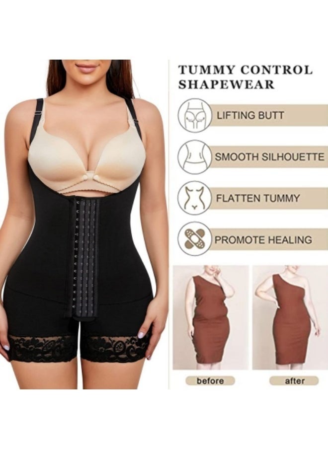 Generic - Full Shapewear for Women, Tummy Control Women Body Shaper Fajas Colombianas Waist Trainer Thigh Slimmer Post Surgery Compression Garment Black - Image 1