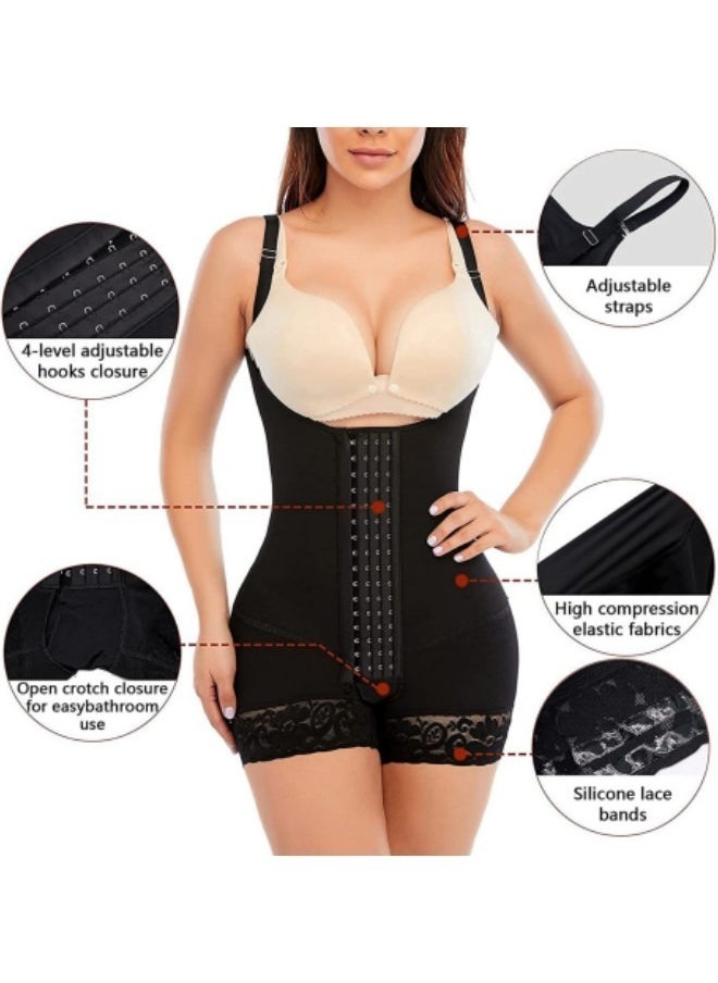 Generic - Full Shapewear for Women, Tummy Control Women Body Shaper Fajas Colombianas Waist Trainer Thigh Slimmer Post Surgery Compression Garment Black - Image 1