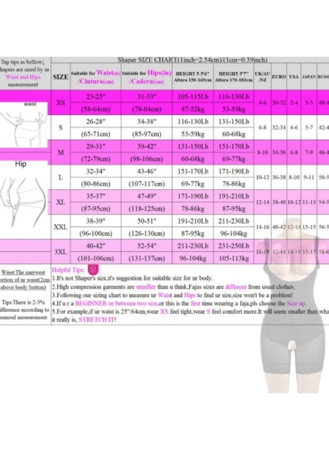 Generic - Full Shapewear for Women, Tummy Control Women Body Shaper Fajas Colombianas Waist Trainer Thigh Slimmer Post Surgery Compression Garment Black - Image 1