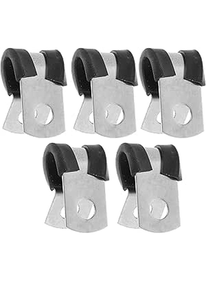 304 Stainless Steel R Type Tube Clamps With Rubber Cushion 5Pcs Set For Industrial Electrical Wiring - Image 1