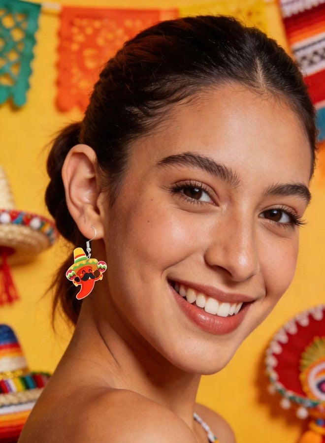 Cifudec Cute Mexican Earrings Chili Acrylic Jewelry Gift, Cinco De Mayo Earrings for Women - Image 4