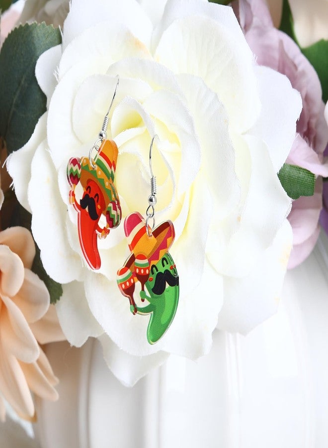 Cifudec Cute Mexican Earrings Chili Acrylic Jewelry Gift, Cinco De Mayo Earrings for Women - Image 3