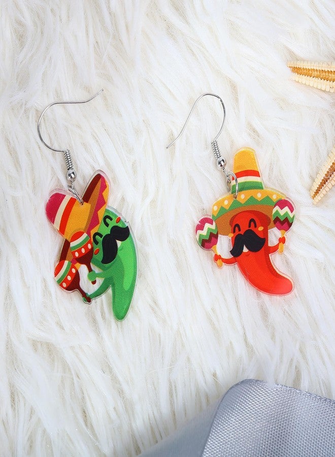 Cifudec Cute Mexican Earrings Chili Acrylic Jewelry Gift, Cinco De Mayo Earrings for Women - Image 2