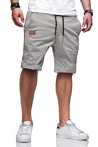 JMIERR Mens Athletic Shorts Casual Cotton Drawstring Summer Beach Twill Chino Dress Golf Travel Essentials Workout Gym Running Basketball Shorts, L, S1 Grey - Image 1