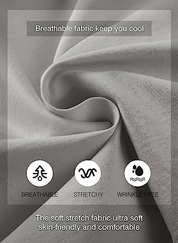 JMIERR Mens Athletic Shorts Casual Cotton Drawstring Summer Beach Twill Chino Dress Golf Travel Essentials Workout Gym Running Basketball Shorts, L, S1 Grey - Image 3