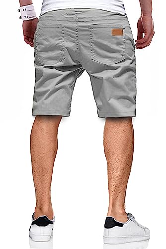 JMIERR Mens Athletic Shorts Casual Cotton Drawstring Summer Beach Twill Chino Dress Golf Travel Essentials Workout Gym Running Basketball Shorts, L, S1 Grey - Image 2