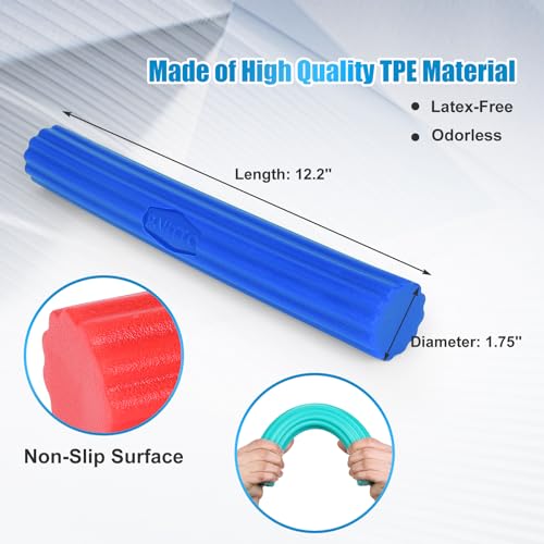 PAHTTO Flexible Resistance Bar for Physical Therapy Resistance Exercise Twisting Bar for Tennis Elbow Tendonitis Pain Relief Grip Strength Improve Blue Heavy 25 LBS - Image 3