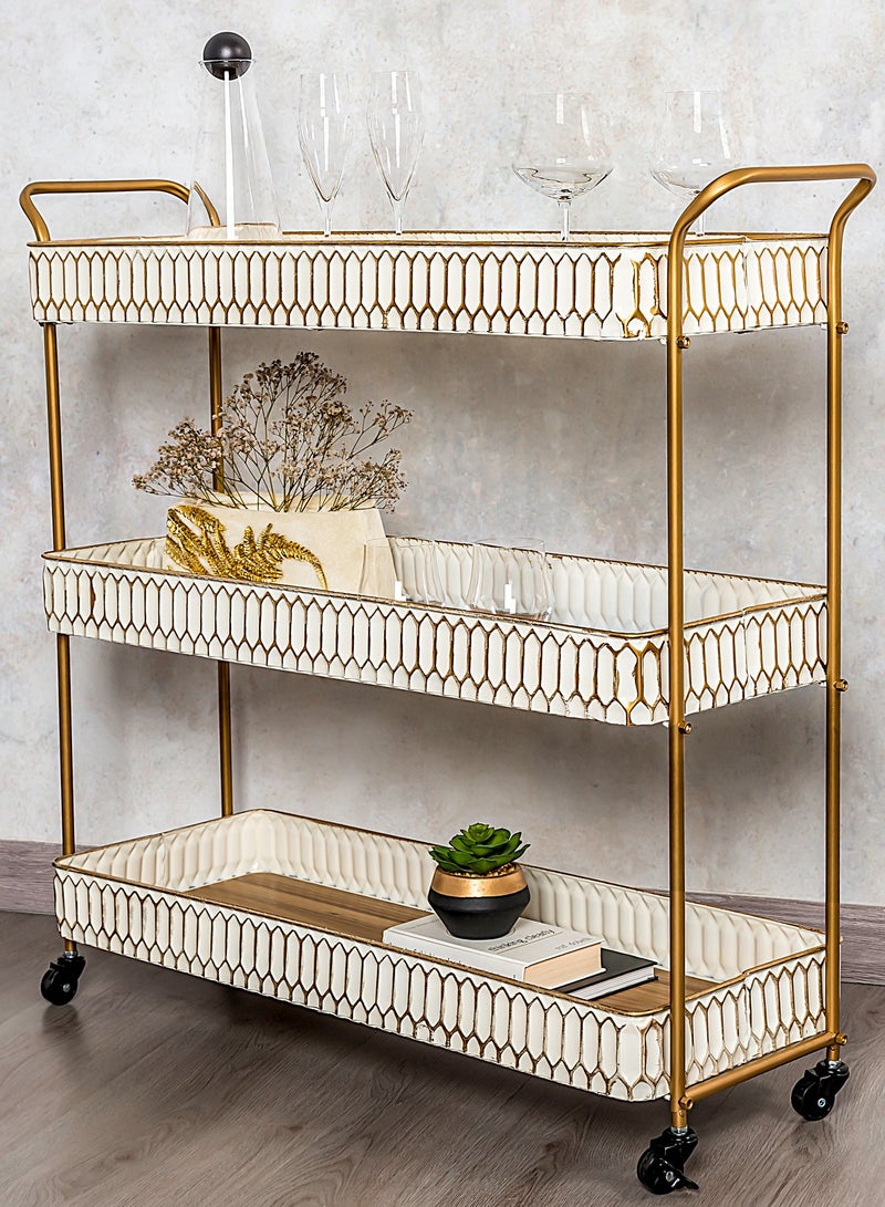 عربة خدمة 3 أدوار بعجلات - Image 1