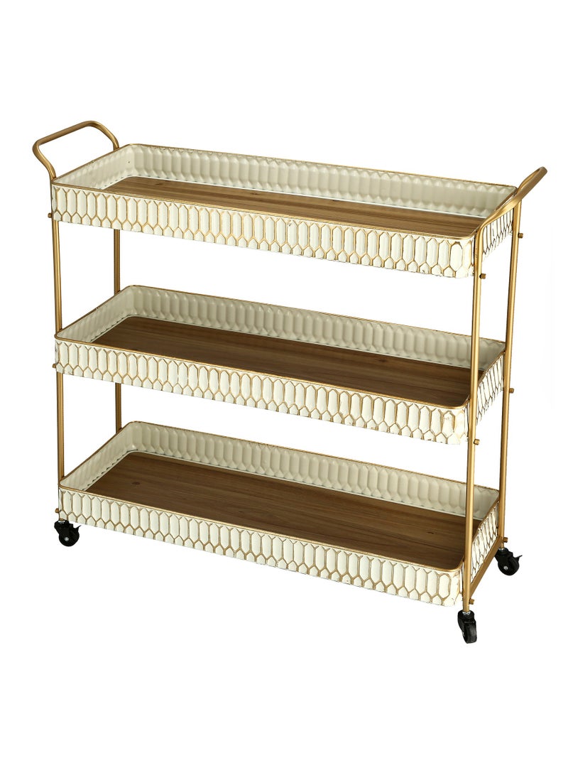 عربة خدمة 3 أدوار بعجلات - Image 3