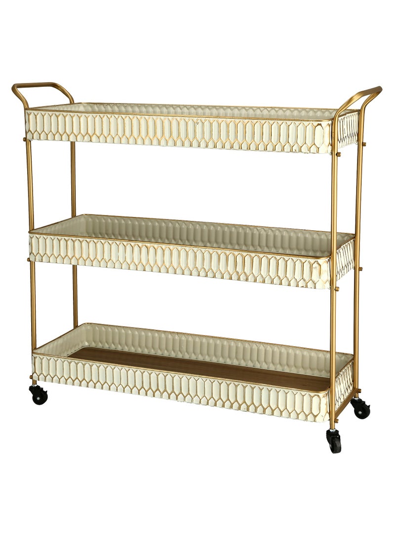 عربة خدمة 3 أدوار بعجلات - Image 4