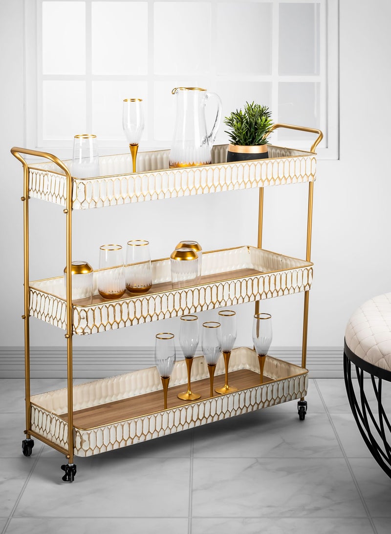 عربة خدمة 3 أدوار بعجلات - Image 5