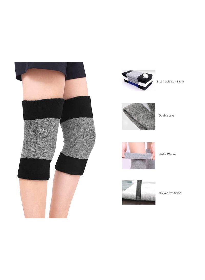 XUN Winter Soft Thermal Knee Braces Leg Warmers Cozy Warm Skiing Cycling Camping Runing Arthritis Tendonitis Knee Pads Leg Sleeves Support Protector for Men Women - Image 2