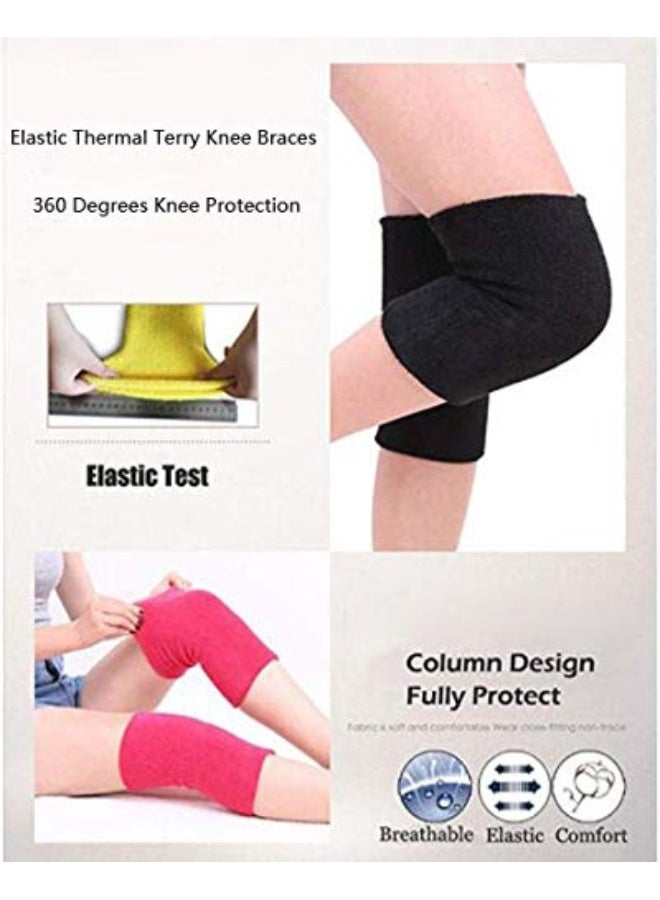 XUN Winter Soft Thermal Knee Braces Leg Warmers Cozy Warm Skiing Cycling Camping Runing Arthritis Tendonitis Knee Pads Leg Sleeves Support Protector for Men Women - Image 4