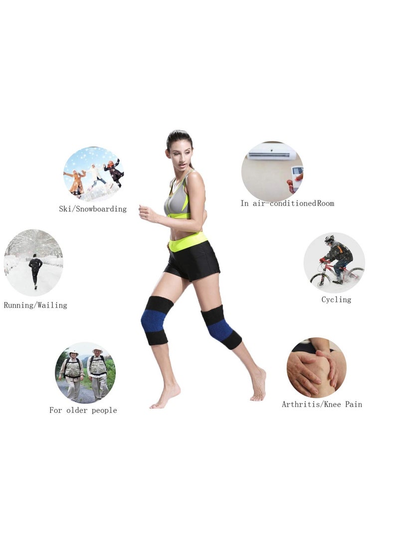 XUN Winter Soft Thermal Knee Braces Leg Warmers Cozy Warm Skiing Cycling Camping Runing Arthritis Tendonitis Knee Pads Leg Sleeves Support Protector for Men Women - Image 5