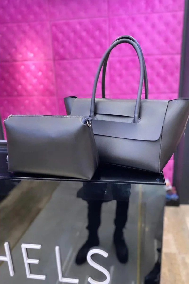 باهلس Women's Black 2-Piece Oversized Puppy Shoulder Bag