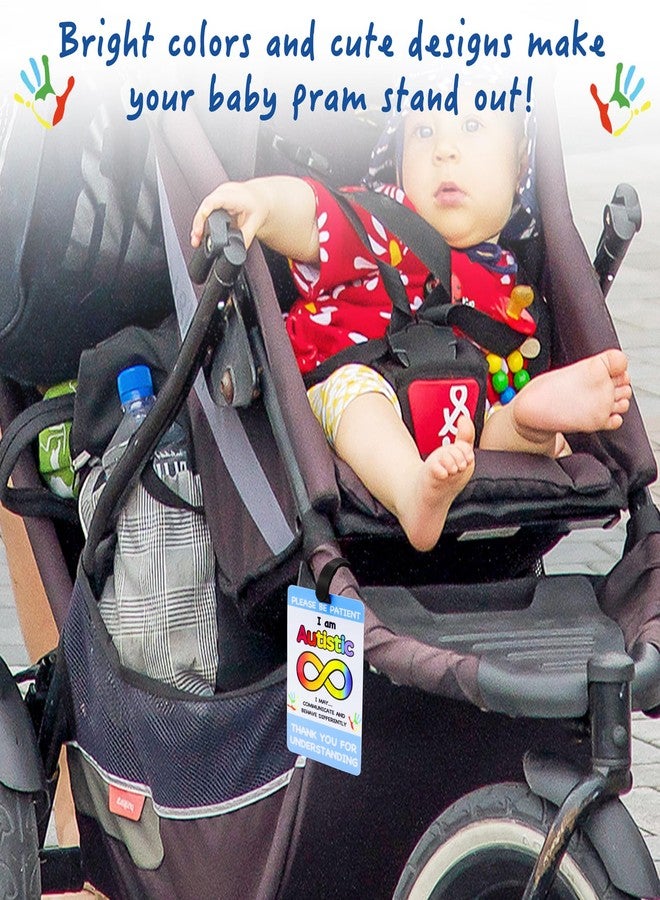 Niuohoy 2 Pack Autism Safety Tag Card, Necklace Custom Text Autism Alert Card, Autism Alert Card, Autism Card with Writable Panel and Autism Patterned Lanyard, with Hook and Loop - Image 5