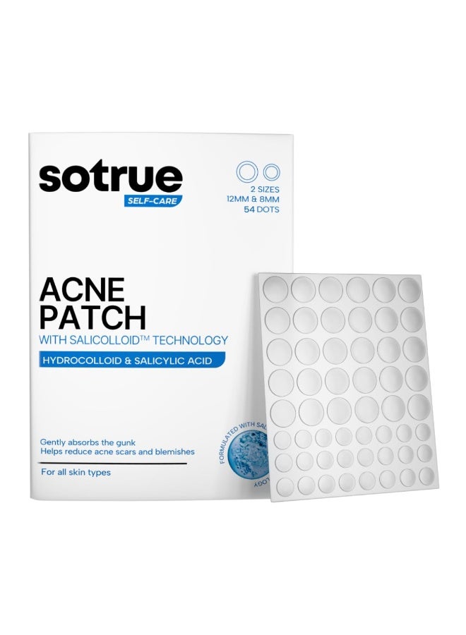 So True Sotrue Acne Pimple Patches For Face | For Active Surface Acne | Hydrocolloid Waterproof Patches | Absorbs Pimple Overnight, Reduces Excess Oil | Suits All Skin Types (54 Patches) - Image 1