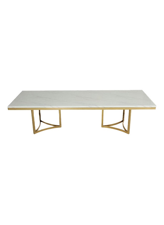 Noto Dining Table White/Gold 200x95 cm 