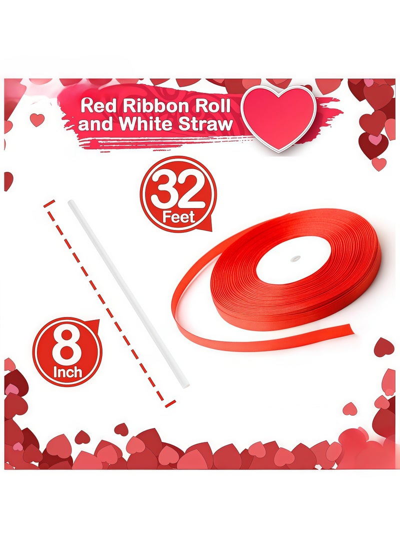 Hi Moon Red White Confetti Balloons for Birthday Decorations Pack of 50  - Image 3
