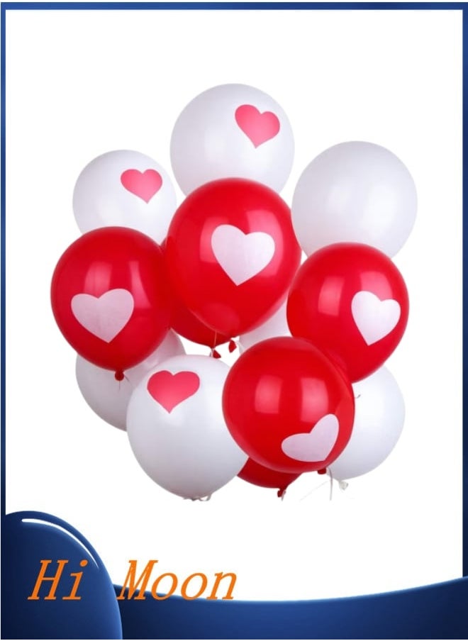 Hi Moon Red White Confetti Balloons for Birthday Decorations Pack of 50  - Image 2
