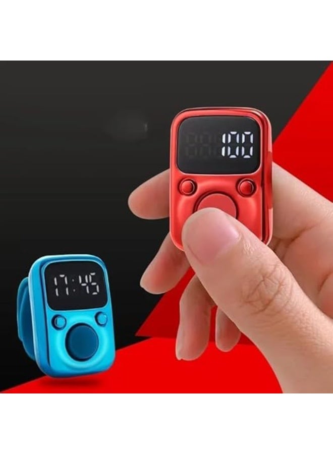 عداد رقمي للاصابع باضاءة LED  حلقة تسبيح مضيئة في الظلام مع شاشة ووظيفة الوقت (متعدد الالوان) - Image 2