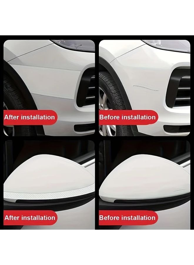 3cm 1 18in Car Door Sill Guard Clear Carbon Fiber Texture Scratch Resistant Heavy Duty Impact Protection No Glue - Image 5