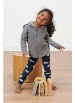 Tchibo Toddlers Girl 2 Pack Allover Print Legging, Navy  - Image 1
