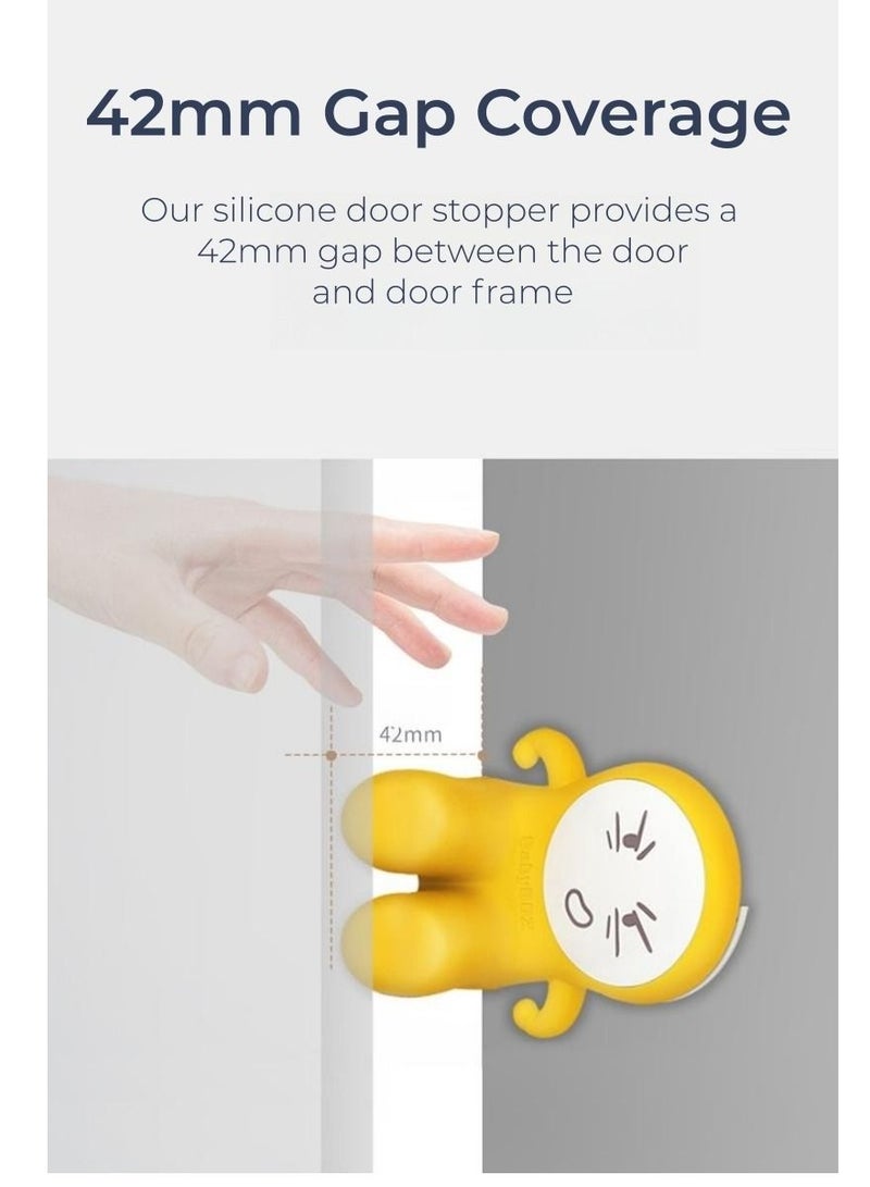 BABYBBZ Door Pinch Guard, Durable Silicone Baby Door Stopper, Safety Finger Pinch Guard Prevents Finger Pinch Injuries - Image 2