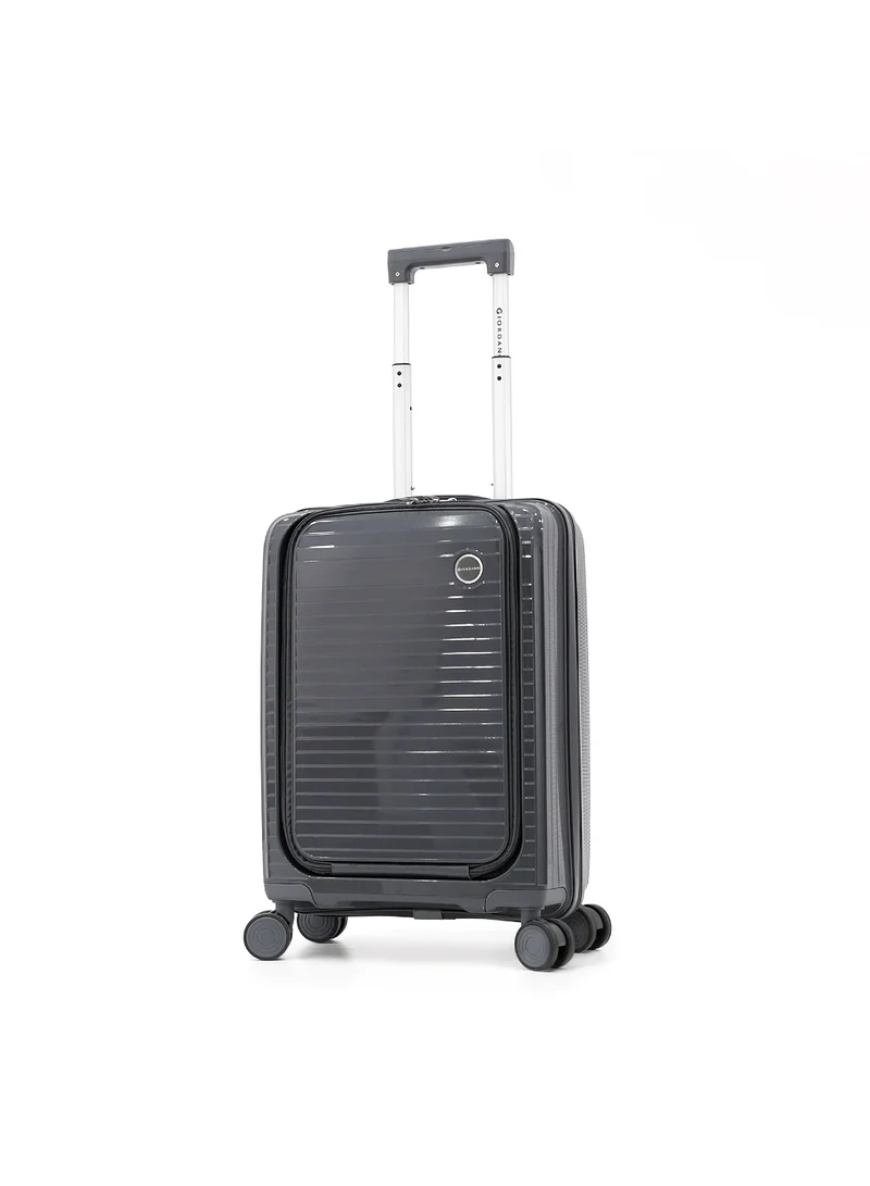 جيوردانو حقيبة سفر بعجلات دوارة مزدوجة وهيكل صلب غير قابل للكسر مقاس  بوصة لون رمادي