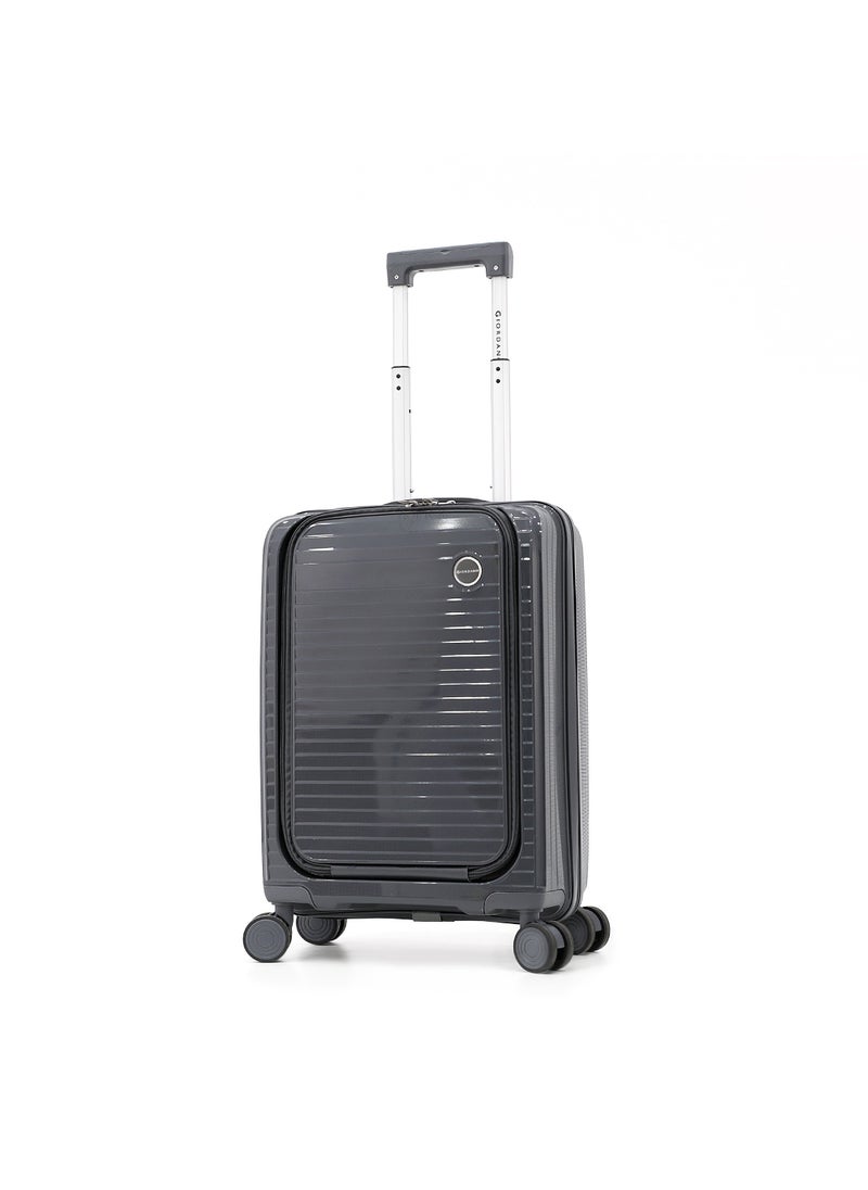 GIORDANO Unbreakable Hardshell PP Luggage Trolley Bag 20 inch Cabin Size With Double Spinner Wheels,Grey  - Image 1