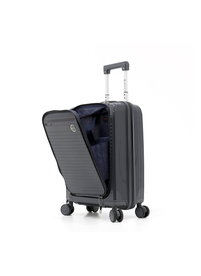 GIORDANO Unbreakable Hardshell PP Luggage Trolley Bag 20 inch Cabin Size With Double Spinner Wheels,Grey  - Image 2