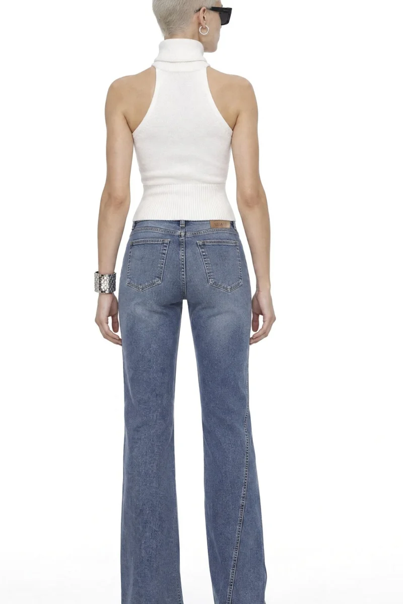 Squalo Mid Blue Denim SQUALO Women's Pants for Women | Best Price UAE