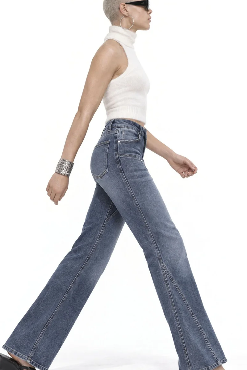Squalo Mid Blue Denim SQUALO Women's Pants for Women | Best Price UAE