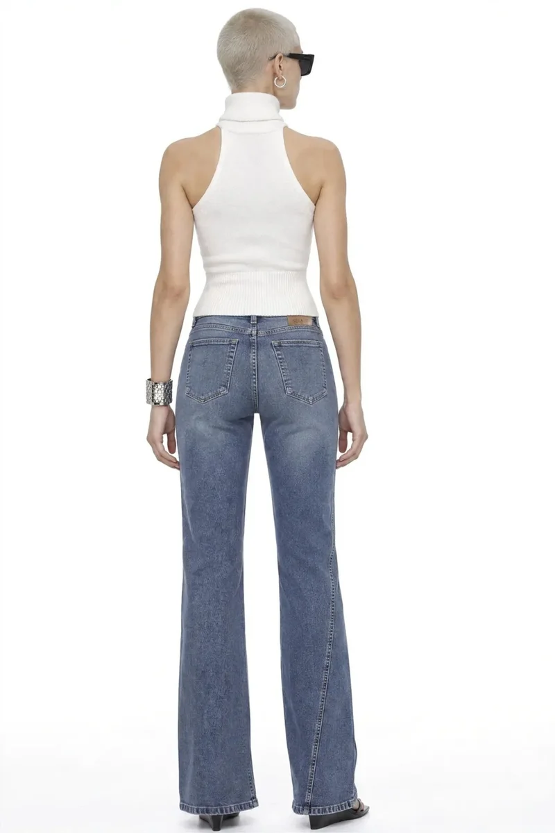Squalo Mid Blue Denim SQUALO Women's Pants for Women | Best Price UAE
