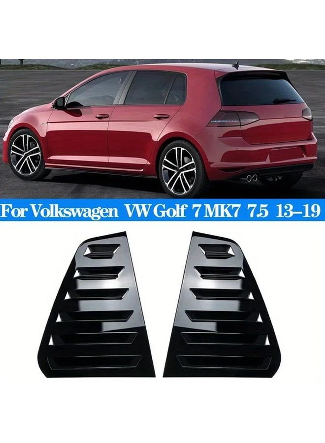 Gloss Black ABS Plastic Rear Window Louver Vent Shade Cover For 2013 2019 Golf 7 - Image 1