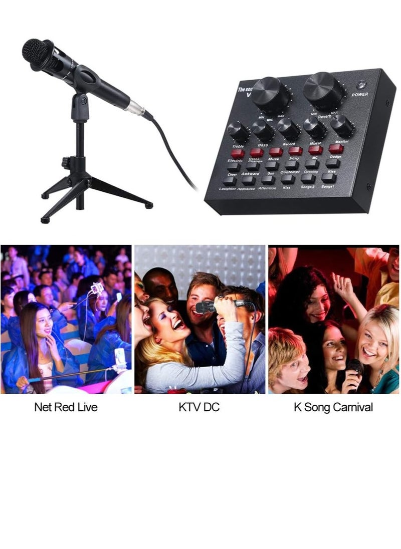 MIGOFAST V8 Multifunctional Live Sound Card USB Audio Interface Intelligent Volume Adjustable Audio Mixer Sound Card for Recording Hosting Speech  - Image 3